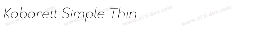 Kabarett Simple Thin字体转换